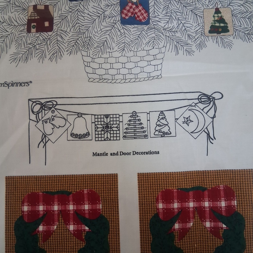 2 Vintage VIP Cranston Dreamspinners Yuletide Christmas Ornaments Fabric Panels - Picture 14 of 16